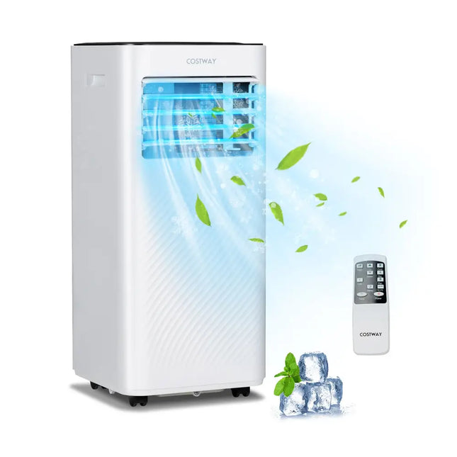 10000 BTU 4-in-1 Portable Air Conditioner with Dehumidifier and Sleep Mode-Black - Black - Portable Air Conditioners