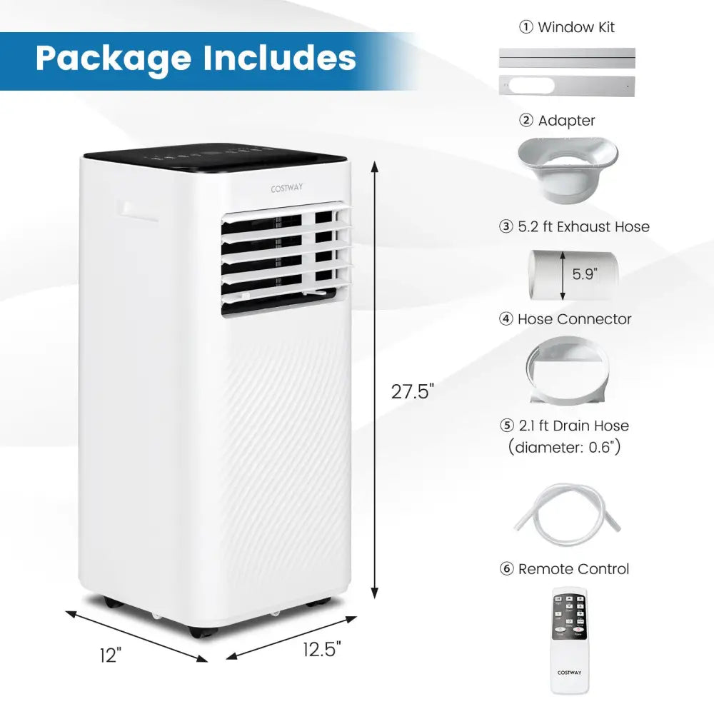 10000 BTU 4-in-1 Portable Air Conditioner with Dehumidifier and Sleep Mode-Black - Black - Portable Air Conditioners