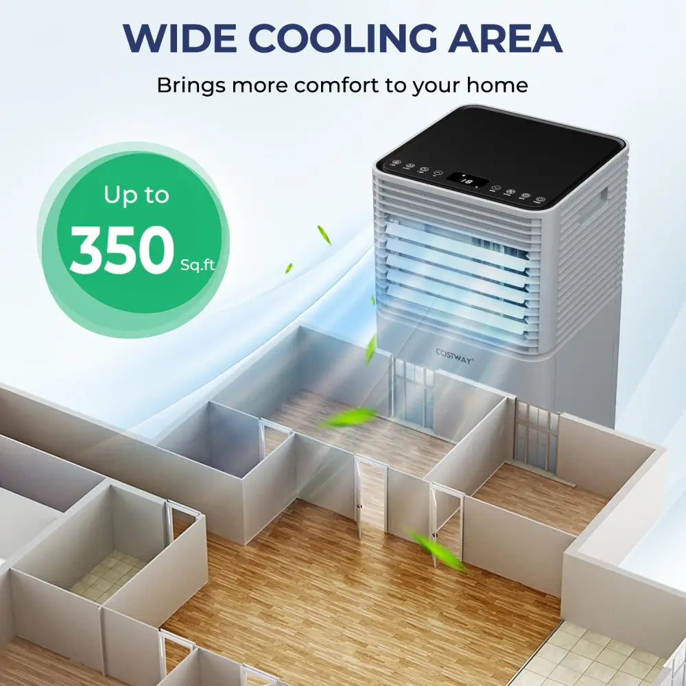 10000 BTU Air Cooler with Fan and Dehumidifier Mode-Gray - Gray - Portable Air Conditioners