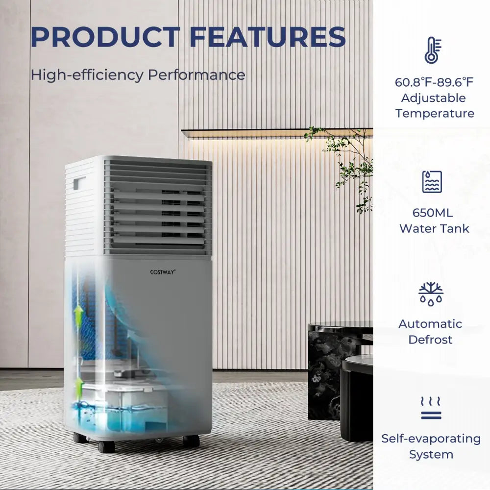 10000 BTU Air Cooler with Fan and Dehumidifier Mode-Gray - Gray - Portable Air Conditioners