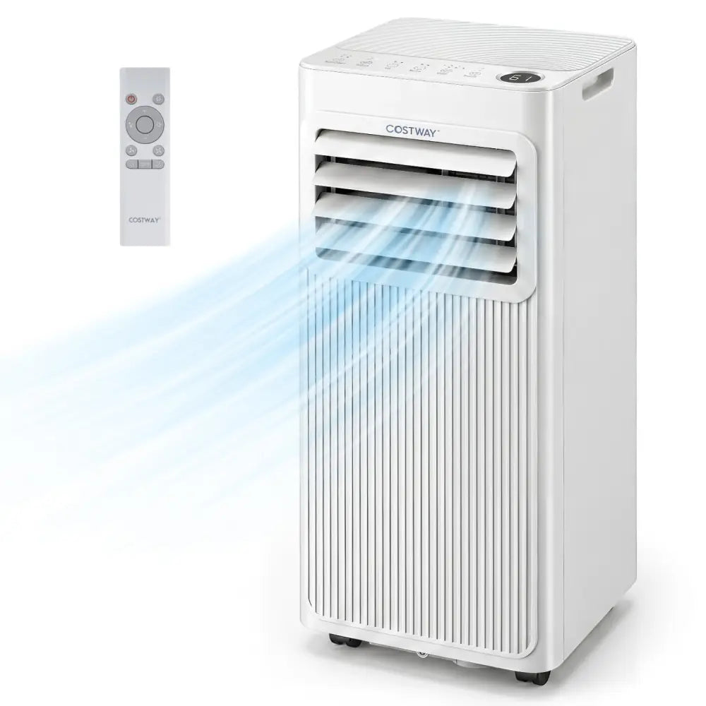 10000 BTU Portable AC with Sleep Mode and Window Kit Cools 450 Sq.Ft-White - White - Air Coolers