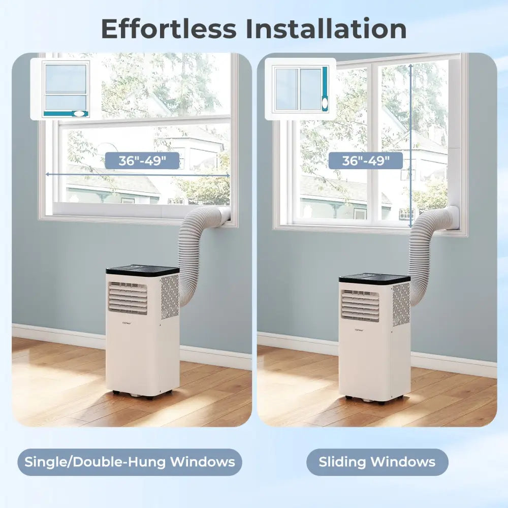 10000 BTU Portable Air Conditioner 3 in 1 Floor AC Unit Fan and Dehumidifier for Room - White - Portable Air