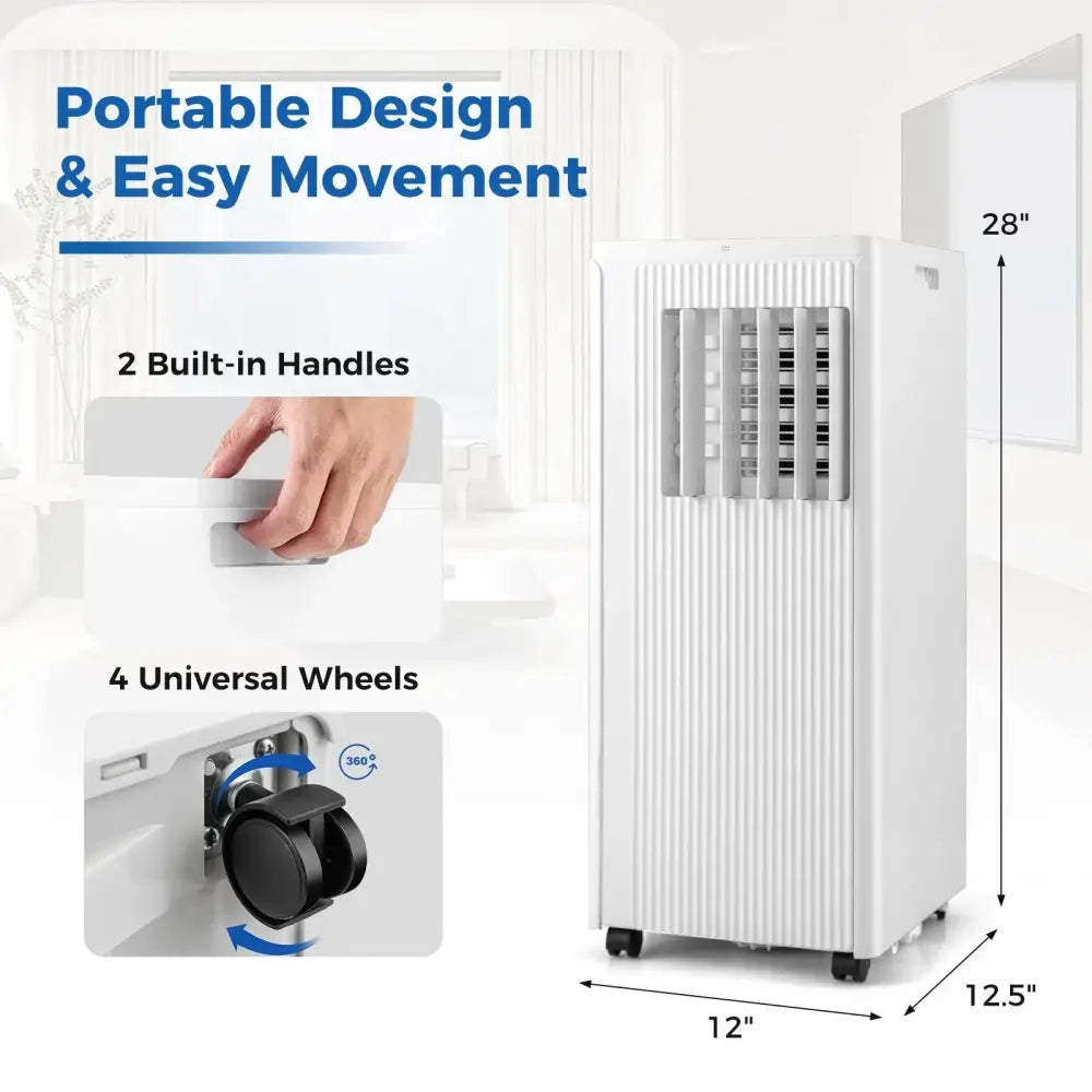 10000 BTU Portable Air Conditioner Cools up to 350 Sq wth 24H Timer Costway