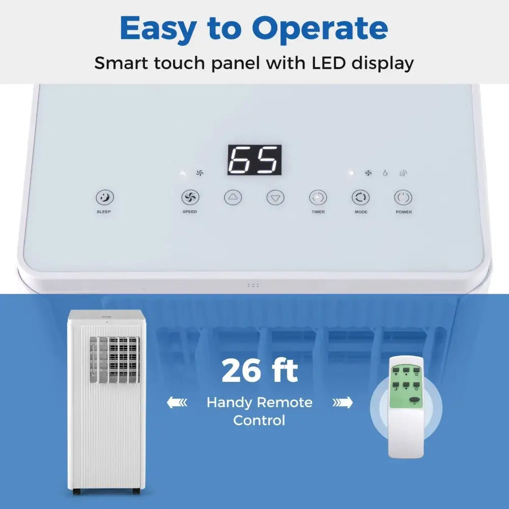 10000 BTU Portable Air Conditioner Cools up to 350 Sq wth 24H Timer Costway