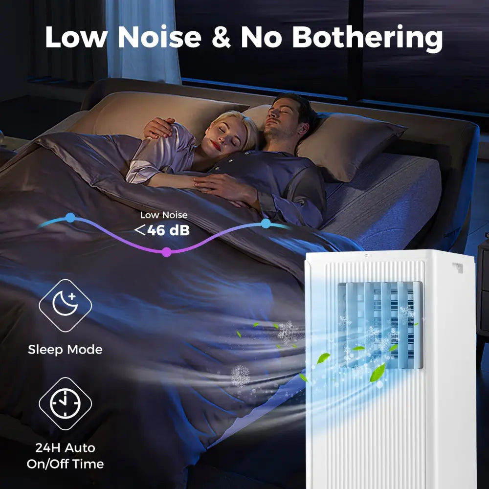 10000 BTU Portable Air Conditioner Cools up to 350 Sq wth 24H Timer - White - Portable Air Conditioners