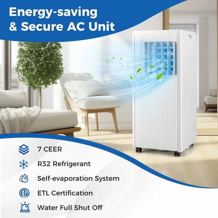 10000 BTU Portable Air Conditioner Cools up to 350 Sq wth 24H Timer Costway