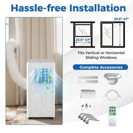 10000 BTU Portable Air Conditioner Cools up to 350 Sq wth 24H Timer Costway