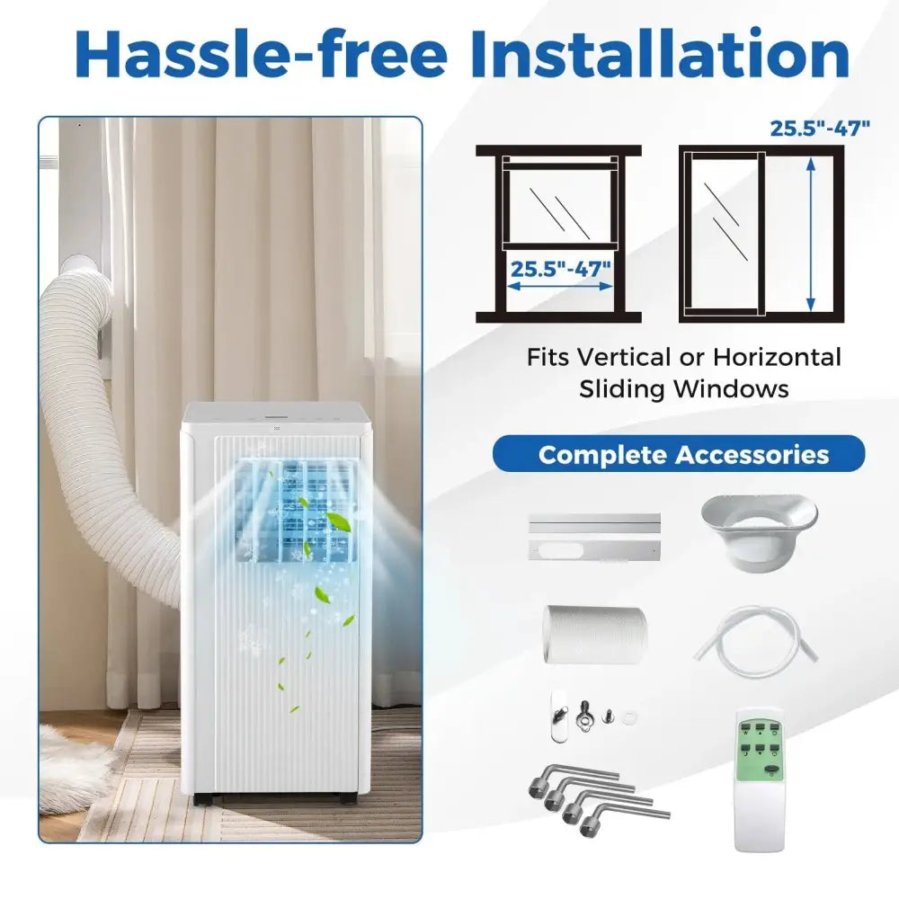 10000 BTU Portable Air Conditioner Cools up to 350 Sq wth 24H Timer Costway