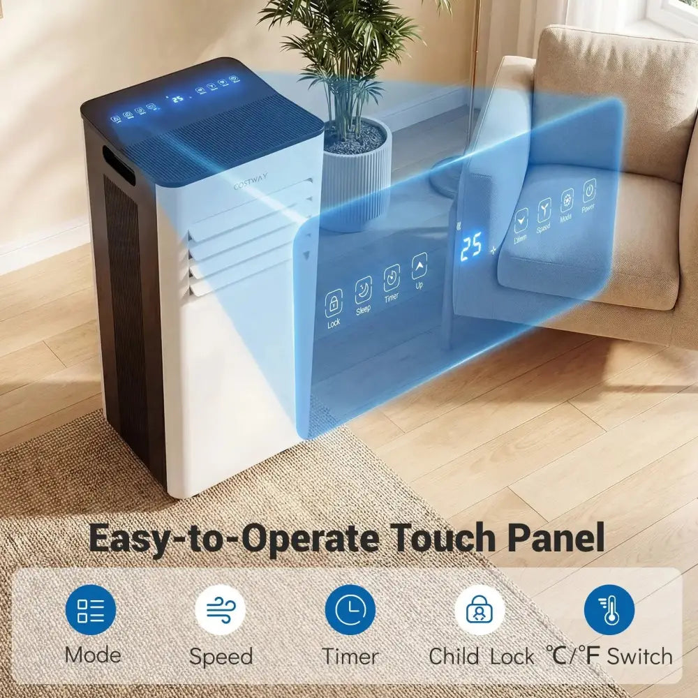 10000 BTU Portable Air Conditioner with Fan and Dehumidifier and LED Display Costway