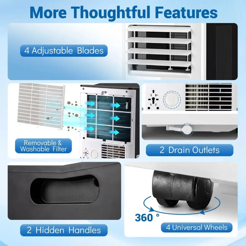 10000 BTU Portable Air Conditioner with Fan and Dehumidifier and LED Display Costway