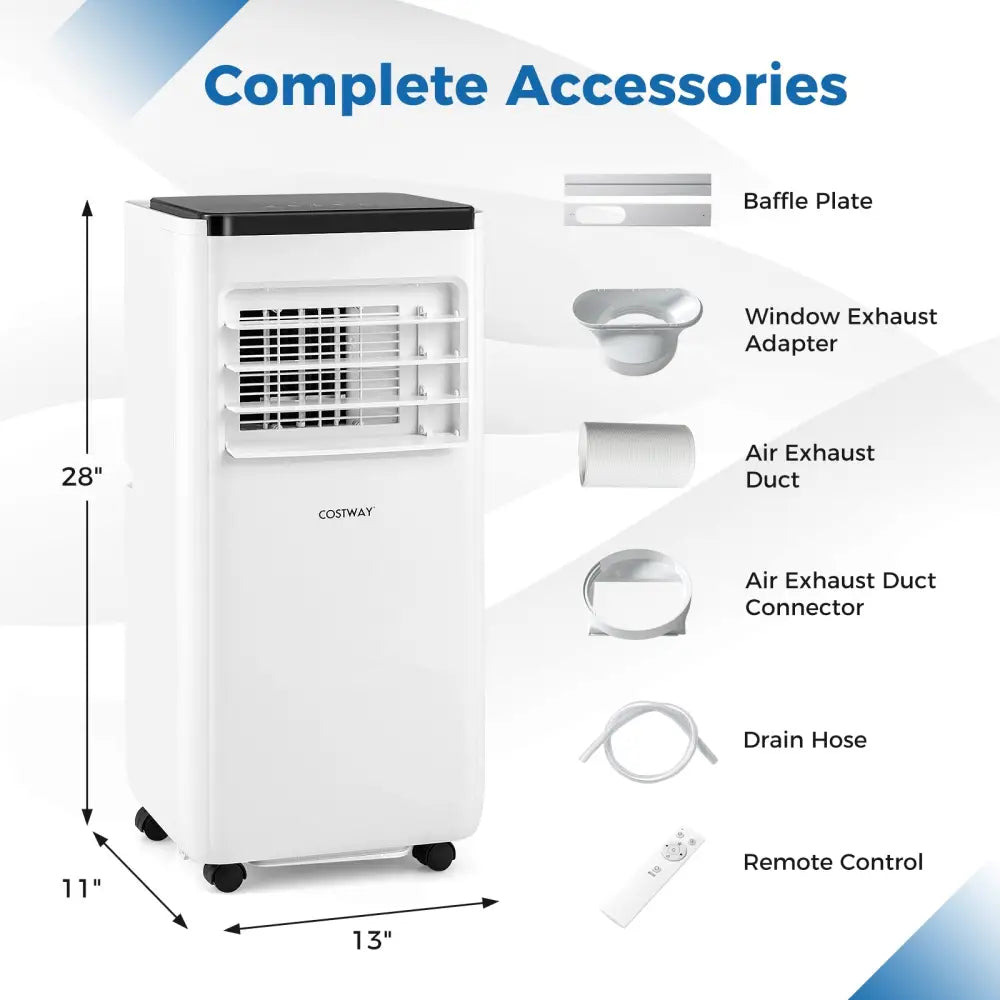 10000 BTU Portable Air Conditioner with Remote Control Cools up to 350 Sq.Ft - White - Portable Air Conditioners