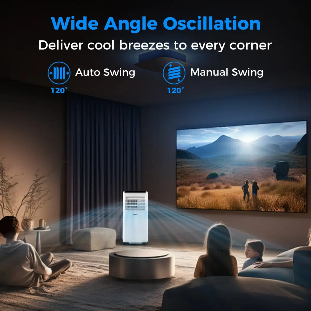 10000 BTU Portable Air Conditioner with Remote Control Cools up to 350 Sq.Ft - White - Portable Air Conditioners