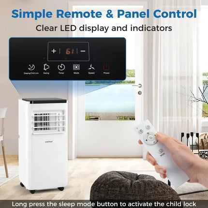 10000 BTU Portable Air Conditioner with Remote Control Cools up to 350 Sq.Ft Costway