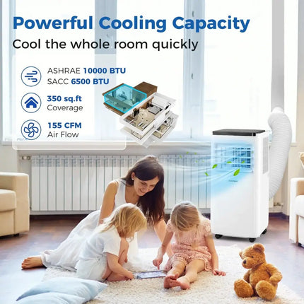 10000 BTU Portable Air Conditioner with Remote Control Cools up to 350 Sq.Ft Costway