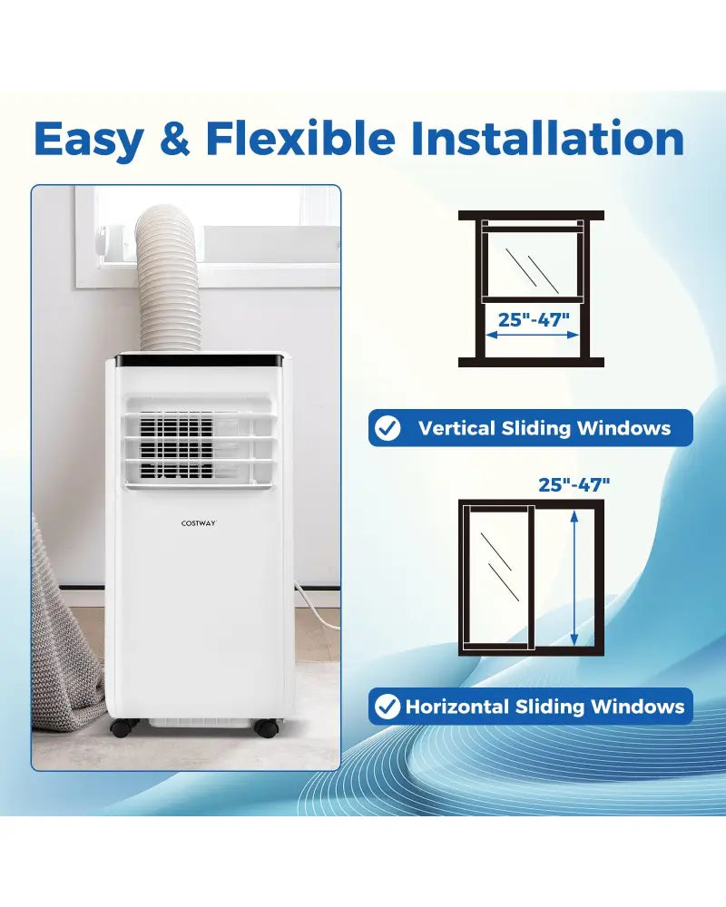 10000 BTU Portable Air Conditioner with Remote Control Cools up to 350 Sq.Ft - White - Portable Air Conditioners