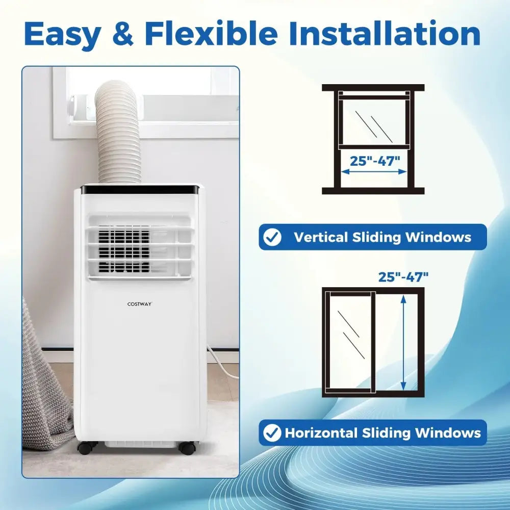 10000 BTU Portable Air Conditioner with Remote Control Cools up to 350 Sq.Ft Costway