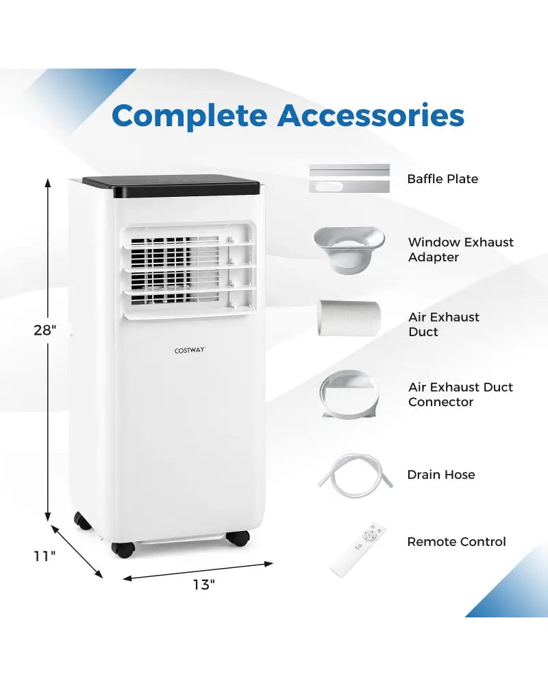 10000 BTU Portable Air Conditioner with Remote Control Cools up to 350 Sq.Ft - White - Portable Air Conditioners
