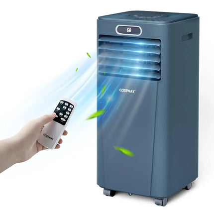10000 BTU Portable Air Conditioner with Remote Control-Dark Blue Costway