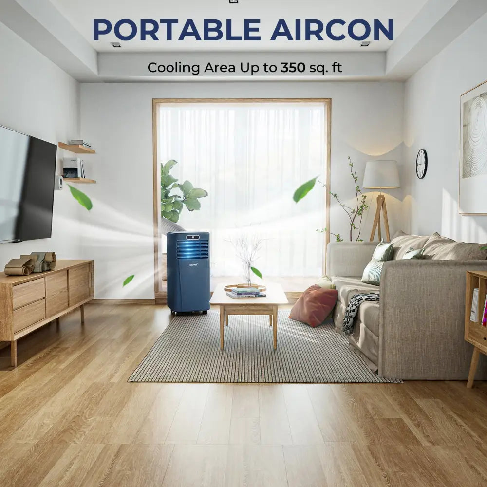 10000 BTU Portable Air Conditioner with Remote Control-Dark Blue - Dark Blue - Portable Air Conditioners