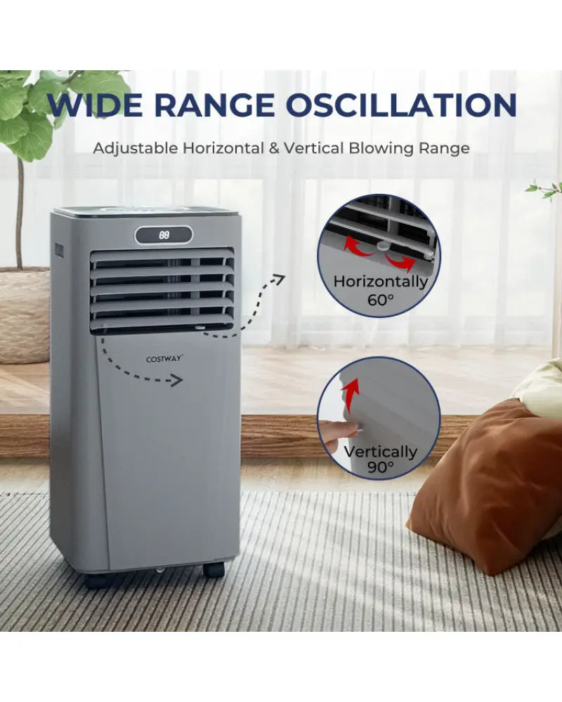 10000 BTU Portable Air Conditioner with Remote Control-Gray - Gray - Portable Air Conditioners