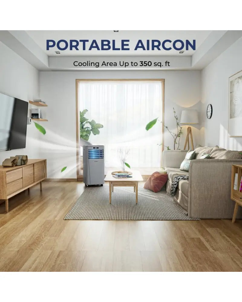 10000 BTU Portable Air Conditioner with Remote Control-Gray - Gray - Portable Air Conditioners