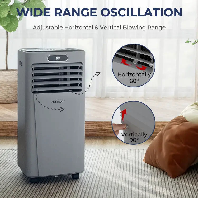 10000 BTU Portable Air Conditioner with Remote Control-Gray - Gray - Portable Air Conditioners