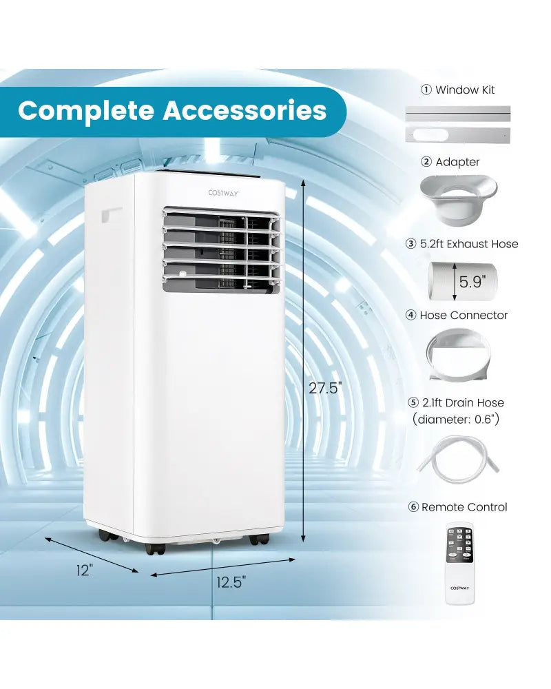 10000 BTU Portable Air Conditioner with Sleep Mode-10000 BTU - White - Portable Air Conditioners