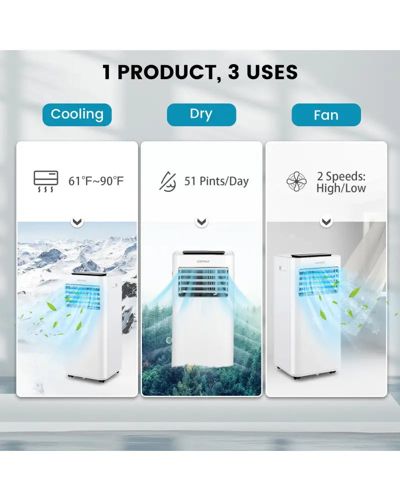 10000 BTU Portable Air Conditioner with Sleep Mode-10000 BTU - White - Portable Air Conditioners