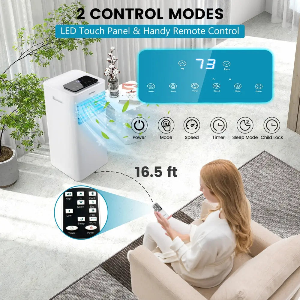 10000 BTU Portable Air Conditioner with Sleep Mode-10000 BTU - White - Portable Air Conditioners