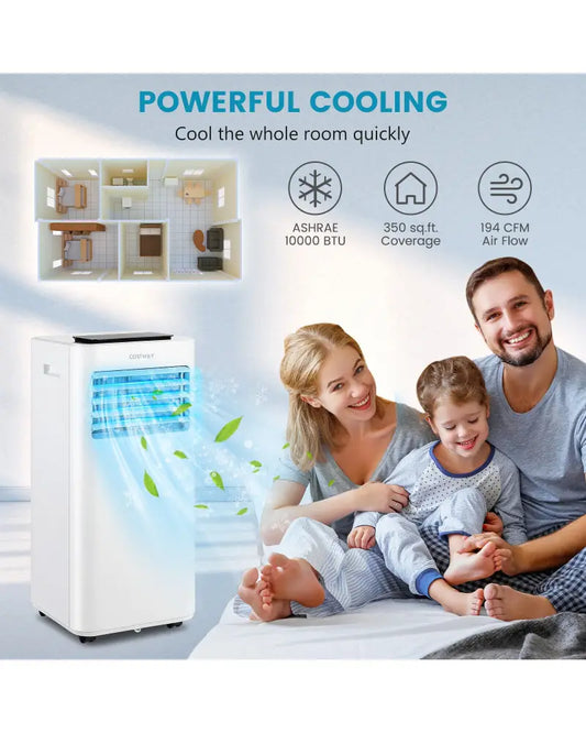 10000 BTU Portable Air Conditioner with Sleep Mode-10000 BTU - White - Portable Air Conditioners