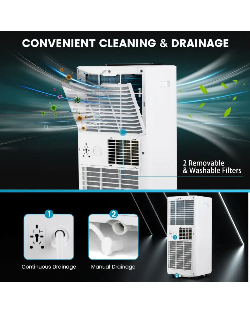 10000 BTU Portable Air Conditioner with Sleep Mode-10000 BTU - White - Portable Air Conditioners