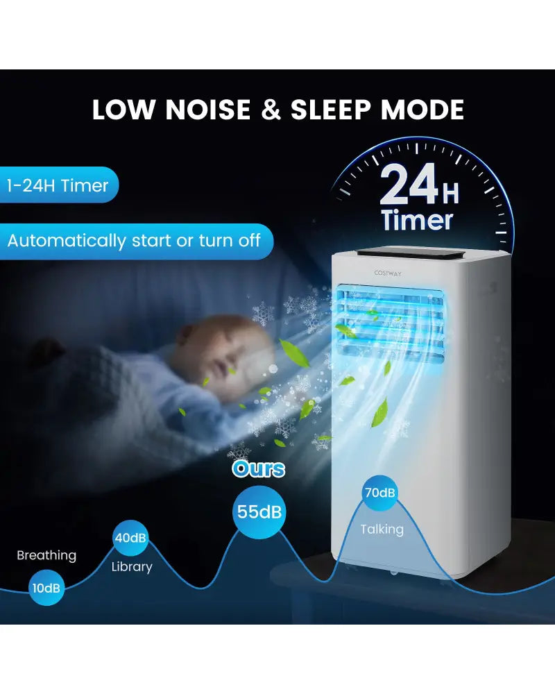 10000 BTU Portable Air Conditioner with Sleep Mode-10000 BTU - White - Portable Air Conditioners