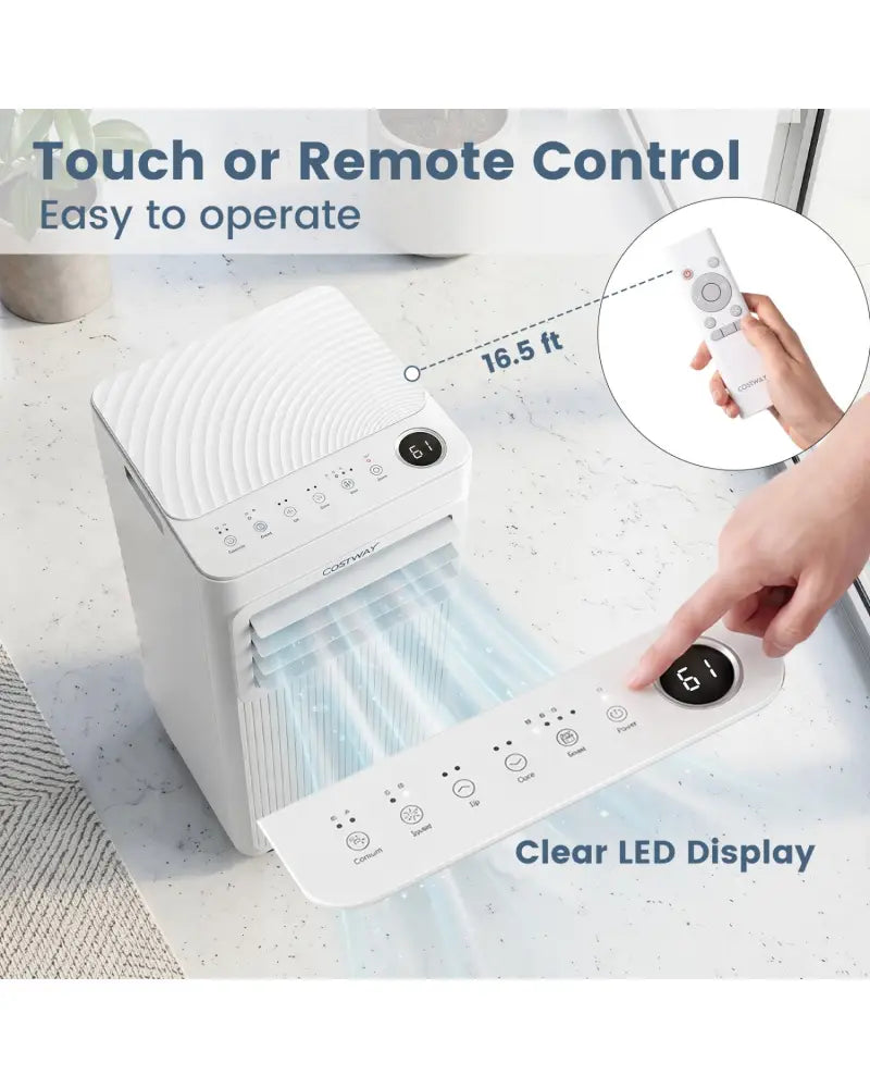 10000 BTU Portable AC with Sleep Mode and Window Kit Cools 450 Sq.Ft-White - White - Air Coolers