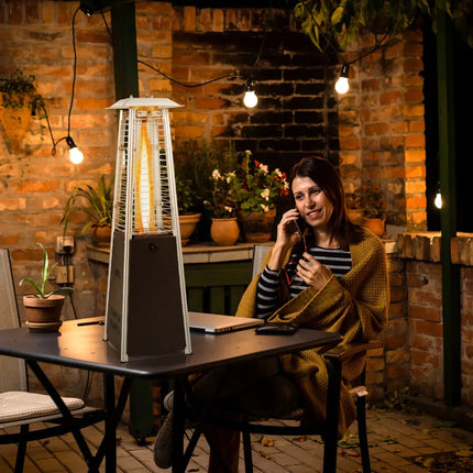 10000 BTU Portable Steel Tabletop Patio Heater with Glass Tube - Black - Patio Heaters