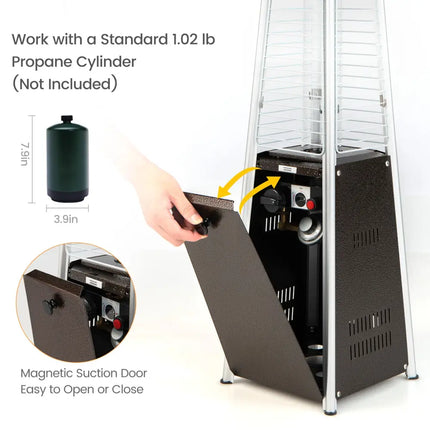 10000 BTU Portable Steel Tabletop Patio Heater with Glass Tube - Black - Patio Heaters
