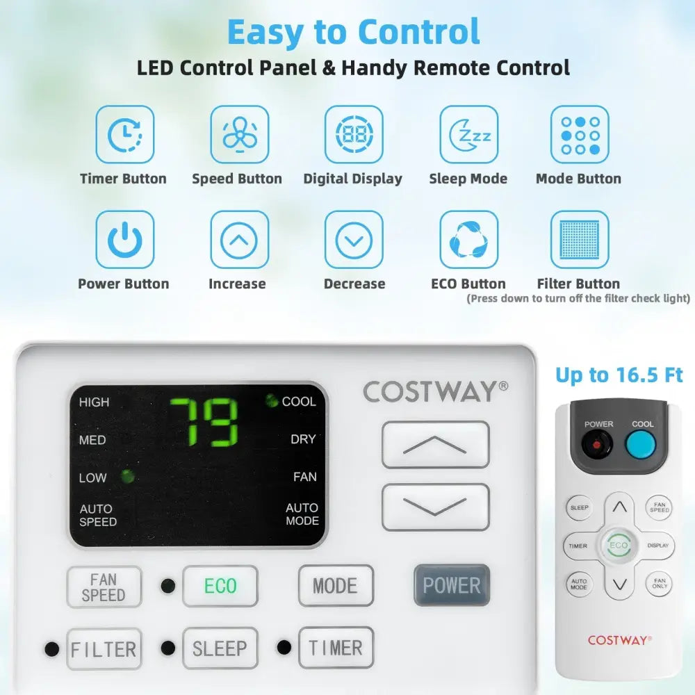 10000 BTU Window Air Conditioner - White - Oasis Home Essentials