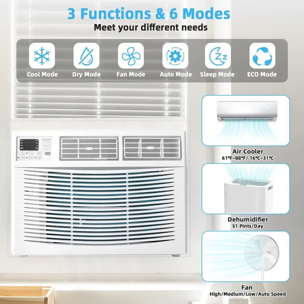 10000 BTU Window Air Conditioner - White - Oasis Home Essentials