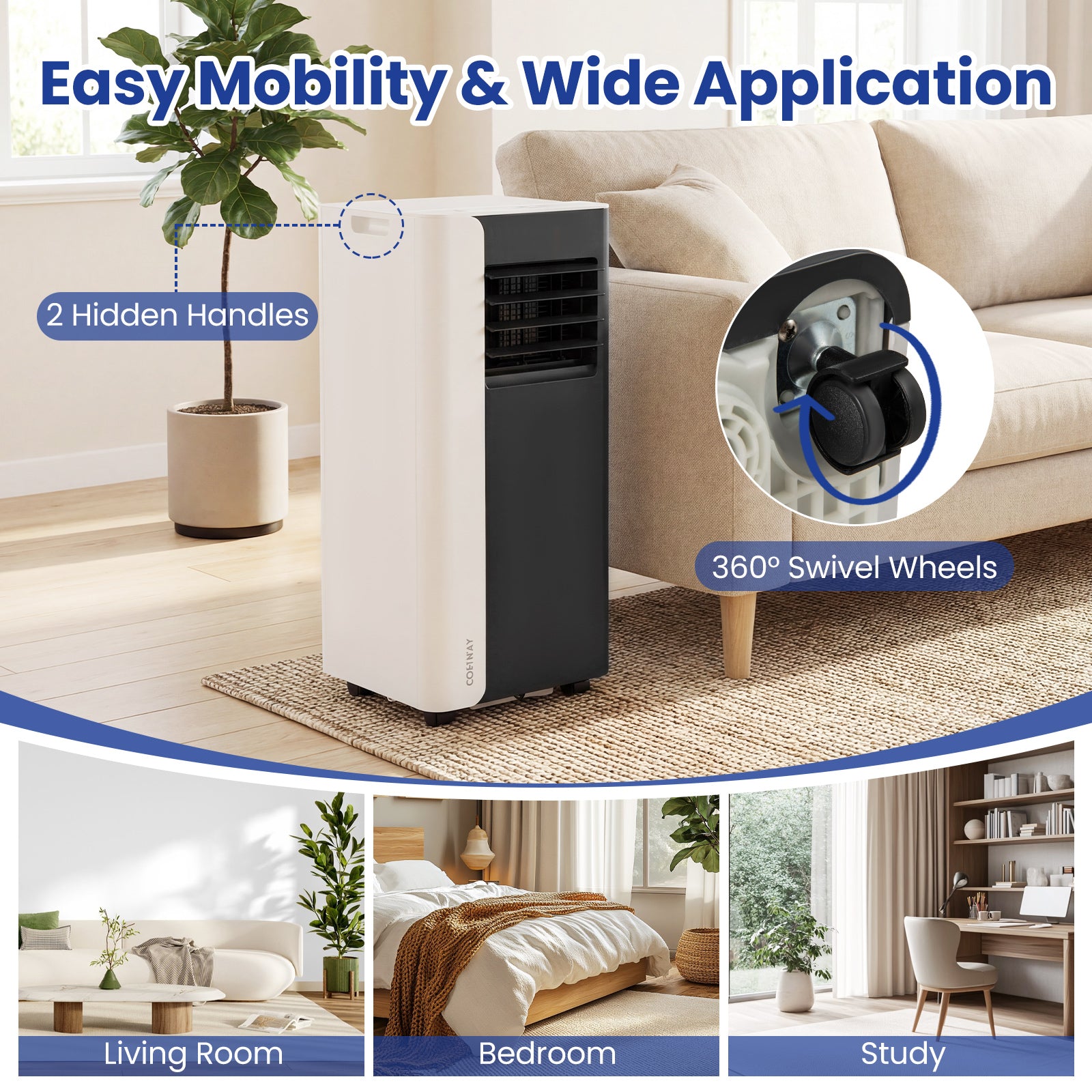 10000 BTU  3 in 1 Portable Air Conditioner with Fan and Dehumidifier Model