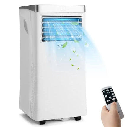10000BTU 3-in-1 Portable Air Conditioner with Remote Control-White Costway