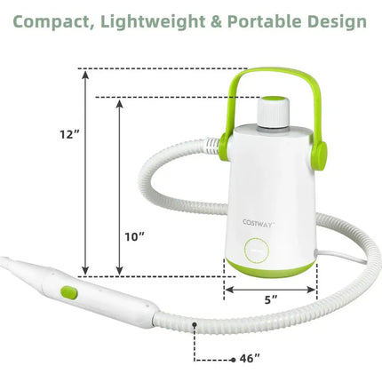 1000W Multifunction Portable Hand-held Steam Cleaner with 10 Accessories-Green Costway