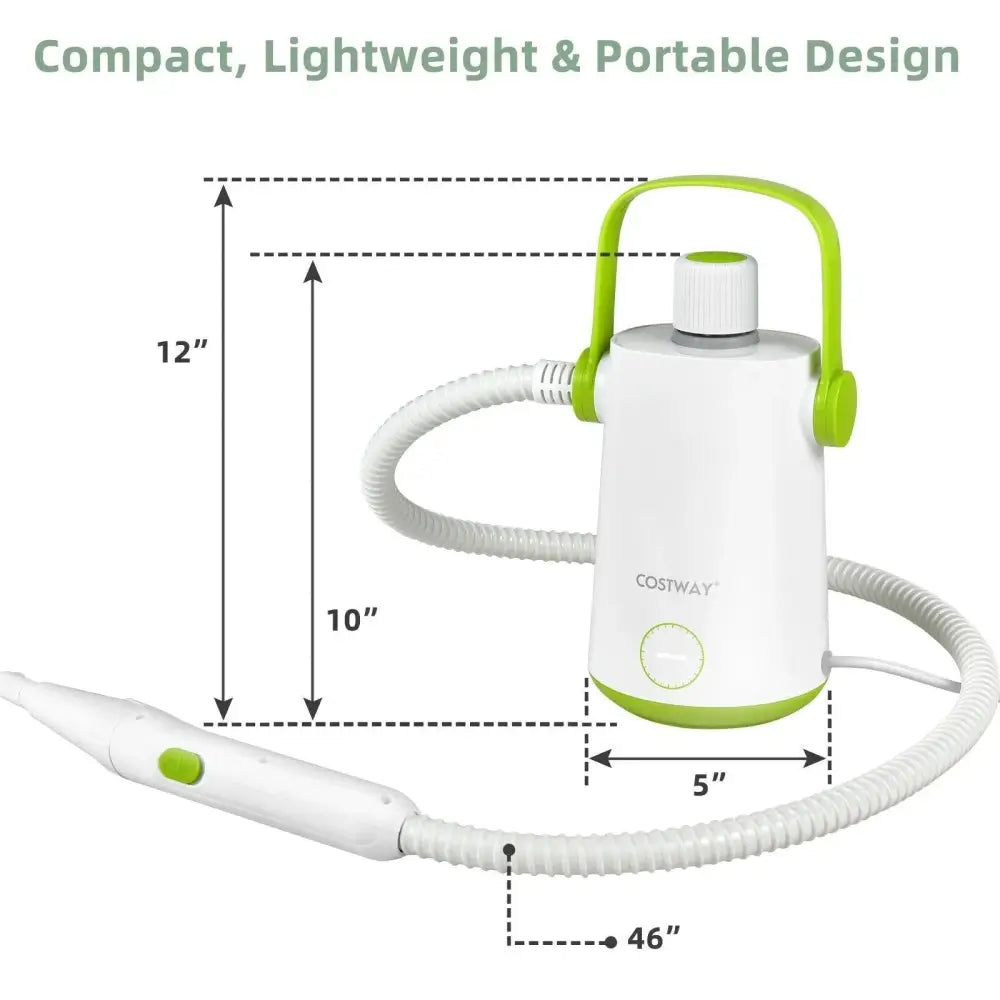 1000W Multifunction Portable Hand-held Steam Cleaner with 10 Accessories-Green Costway