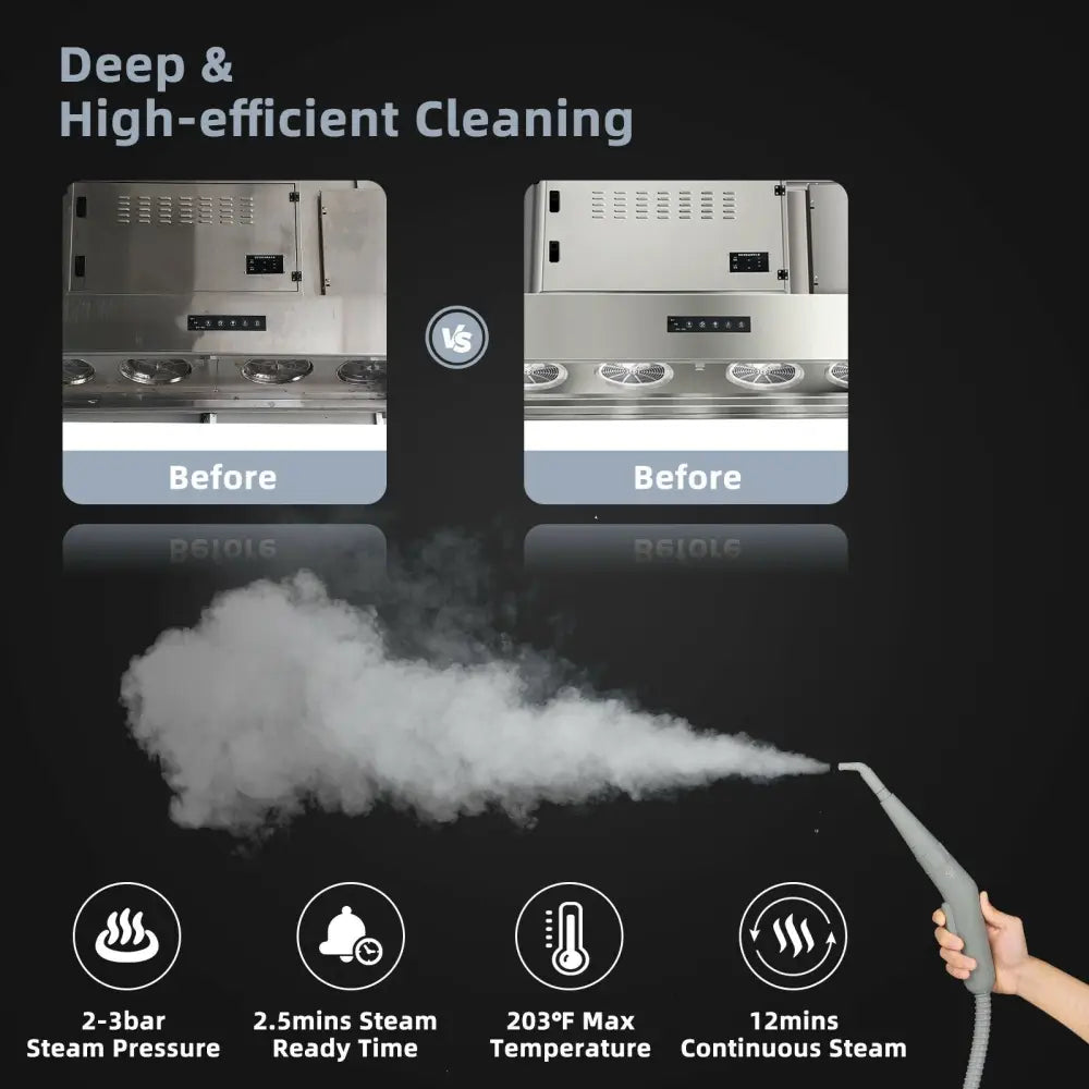 1000W Multifunction Portable Hand-held Steam Cleaner with 10 Accessories-Gray - Gray - Vacuums & Cleaners
