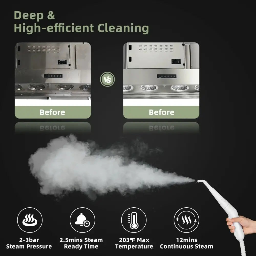 1000W Multifunction Portable Hand-held Steam Cleaner with 10 Accessories-Green Costway