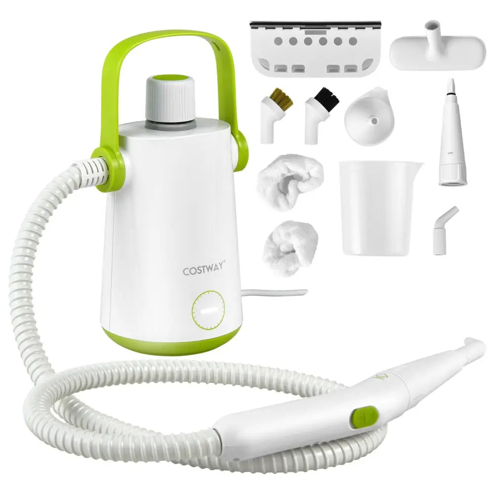 1000W Multifunction Portable Hand-held Steam Cleaner with 10 Accessories-Green - Green - Vacuums & Cleaners