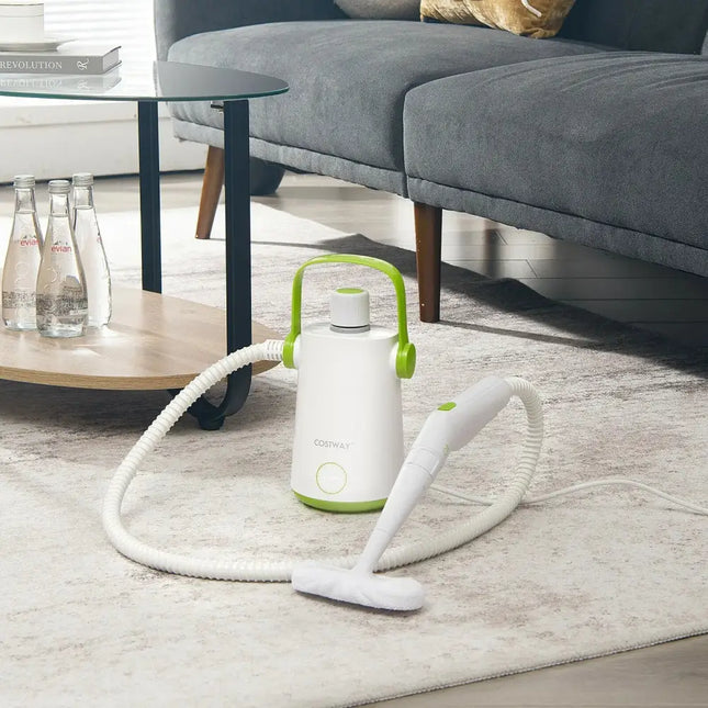 1000W Multifunction Portable Hand-held Steam Cleaner with 10 Accessories-Green Costway