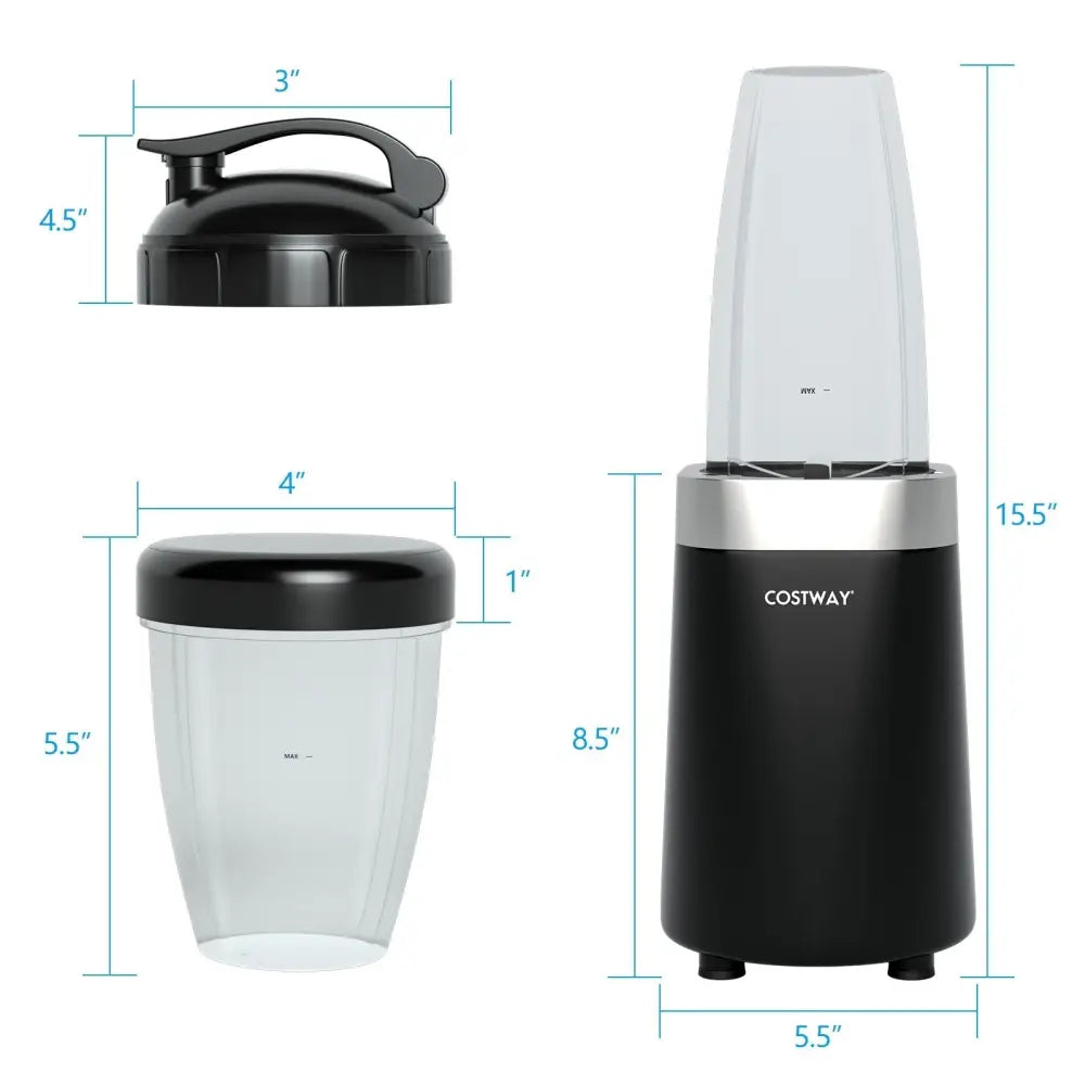 1000W Portable Blender with 6 - Blade Design - Black - Oasis Home Essentials