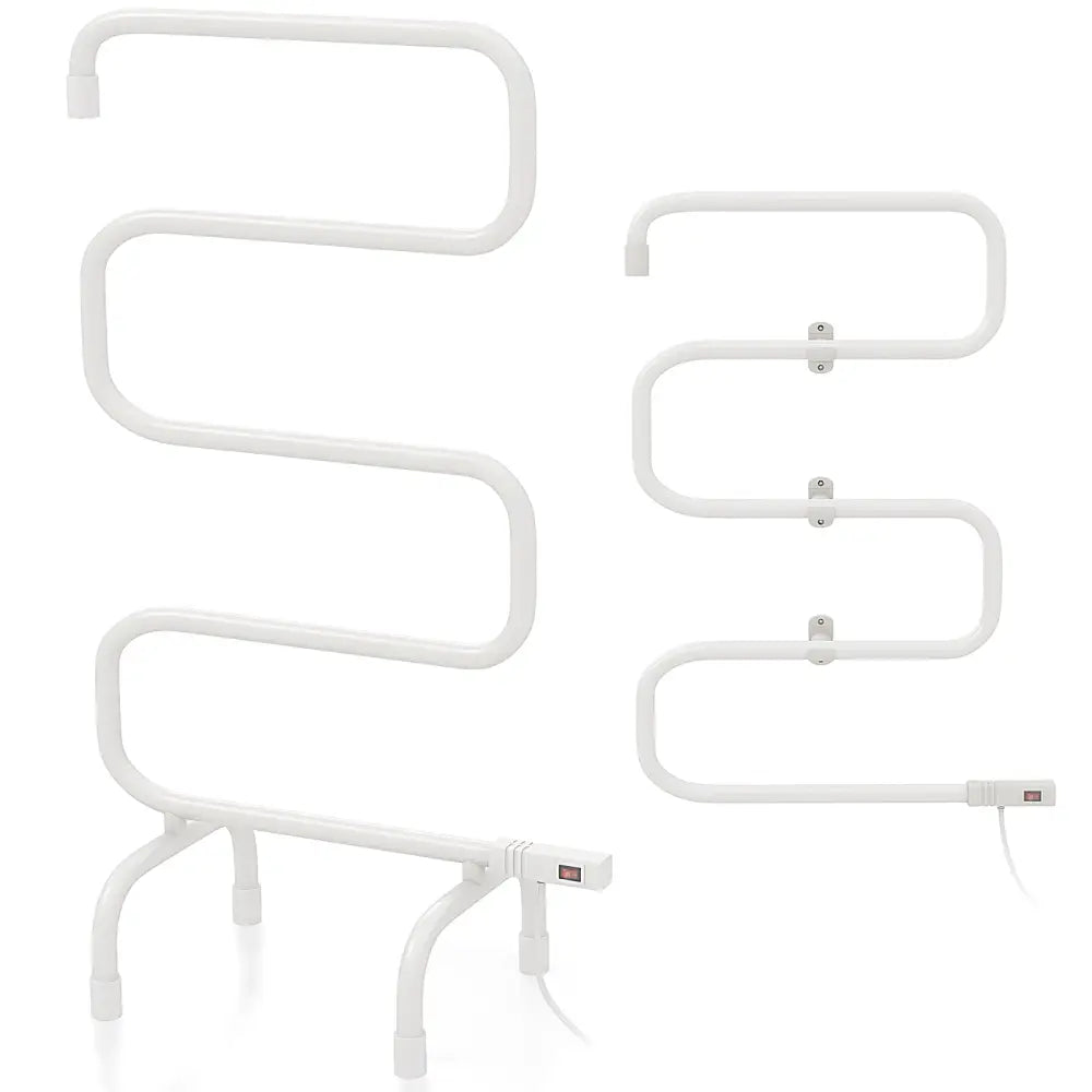 100W Electric Towel Warmer Drying Rack - White - Towel Racks