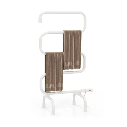 100W Electric Towel Warmer Drying Rack - White - Towel Racks