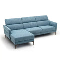 105 Inch L-Shaped Sofa Couch with 3 Adjustable Headrests-Blue Costway