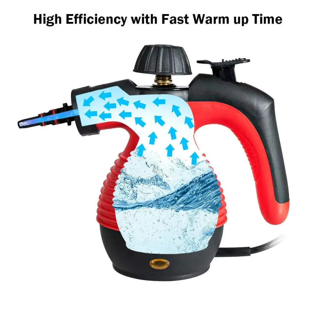 1050W Multi-Purpose Handheld Pressurized Steam Cleaner-Red Costway